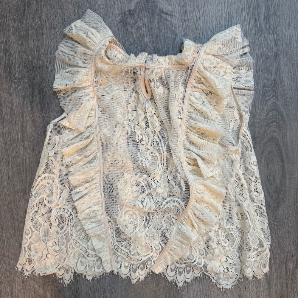 Flannel Australia lace crop blouse